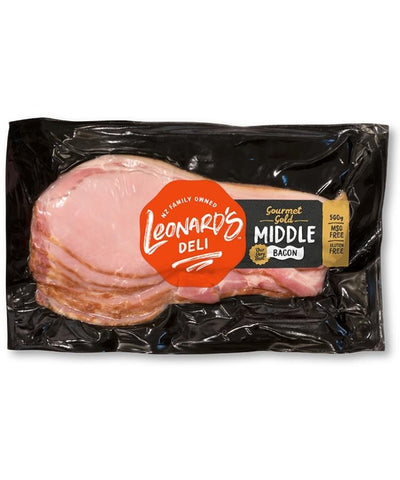 Leonards Gourmet Gold Middle Bacon 500g