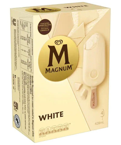 Magnum Ice Cream White 428ml 4's