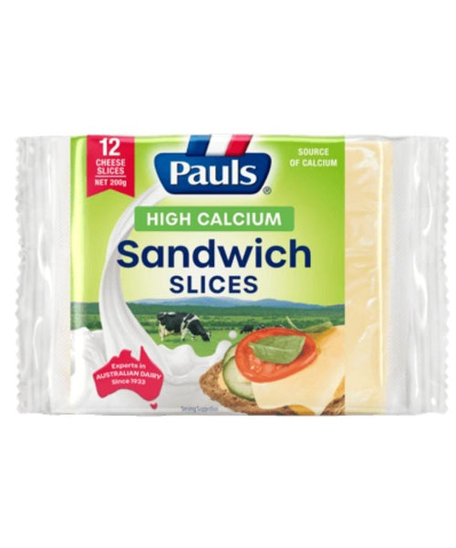 Pauls Sandwich Sliced Cheese High Calcium 200g