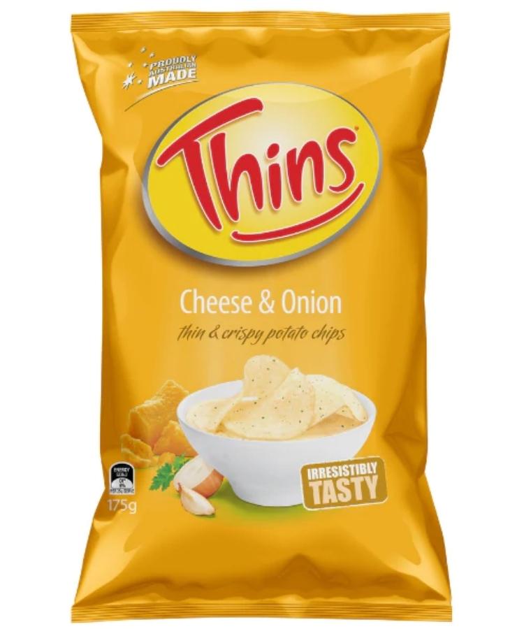 Thins Potato Chips Cheese & Onion 175g