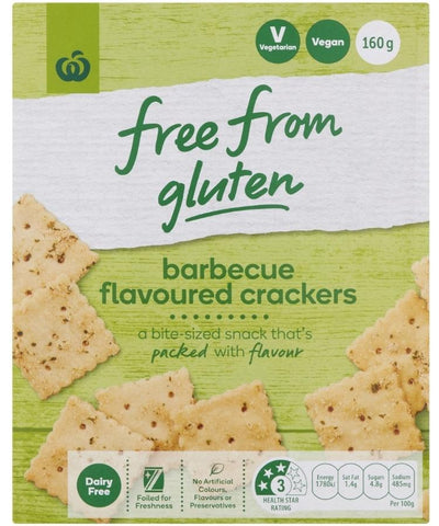 Woolworths Free From Gluten BBQ Crackers 160g