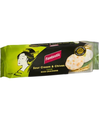 Fantastic Rice Crackers Sour Cream & Chives 100g