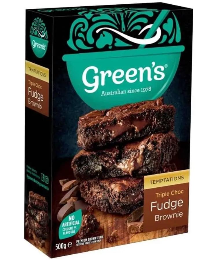 Greens Temptations Triple Choc Fudge Brownie Mix 500g
