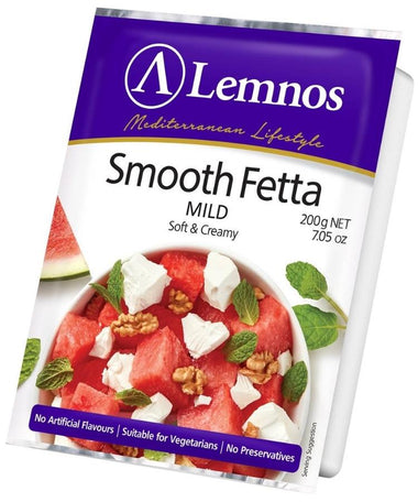 Lemnos Smooth Fetta Cheese Soft & Creamy 200g