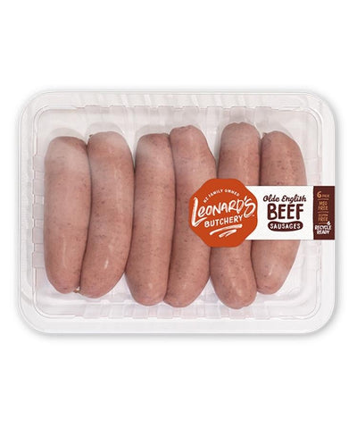 Leonards Beef Sausages 6's