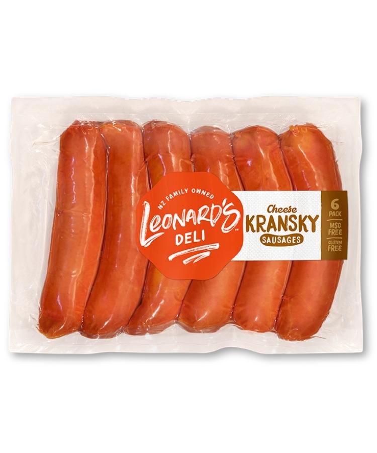 Leonards Cheese Kransky Sausages 6's