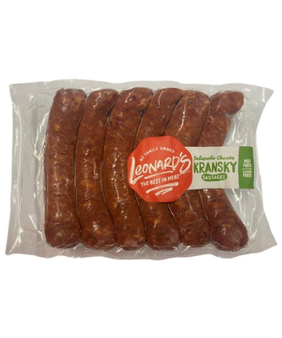 Leonards Jalapeno Cheese Kransky Sausages 6's