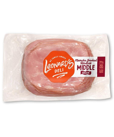 Leonards Manuka Smoked Rindless Bacon 250g