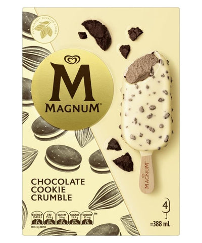 Magnum Ice Cream Chocolate Cookie Crumble 388ml 4's