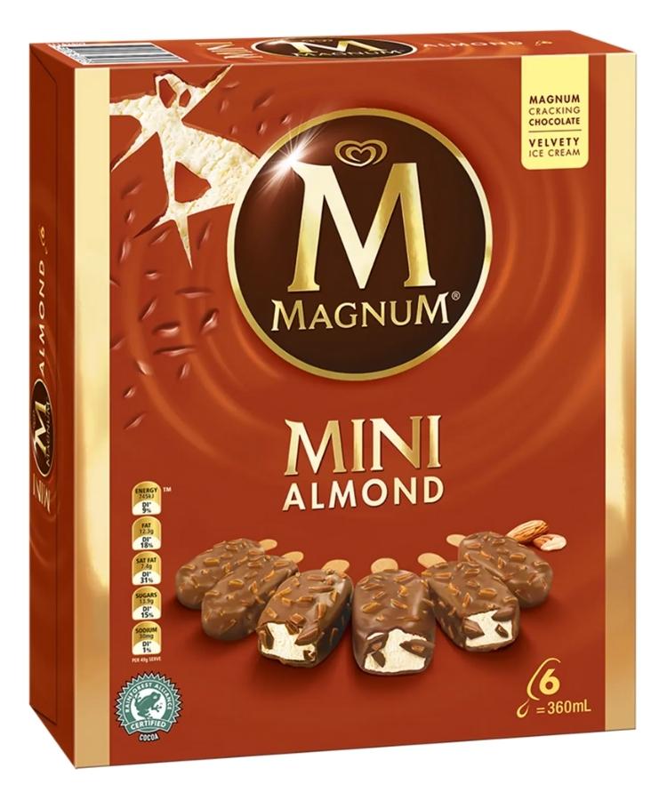 Magnum Ice Cream Mini Almond 360ml 6's
