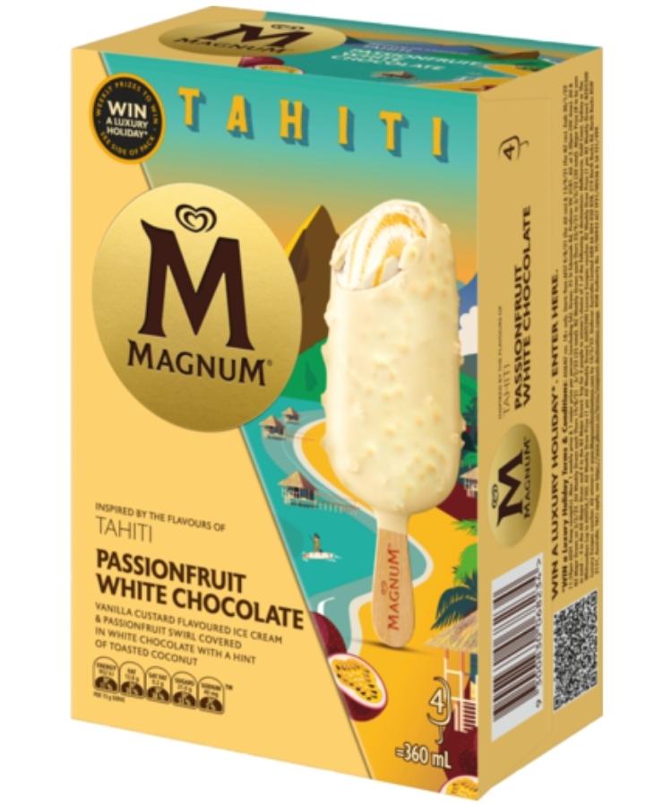 Magnum Ice Cream Tahiti Passionfruit White Chocolate 360ml 4's