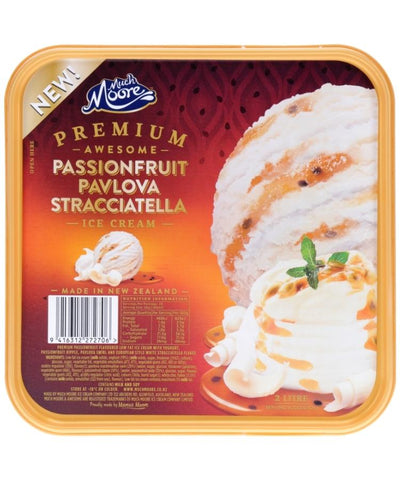Much Moore Ice Cream Awesome Passionfruit Pavlova Stracciatella 2L