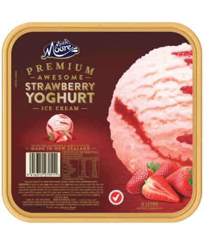 Much Moore Ice Cream Awesome Strawberry Yoghurt 2L