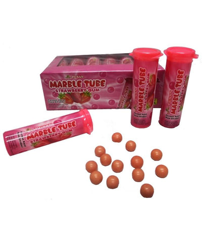 Pusan Marble Tube Bubble Gum Strawberry 20g