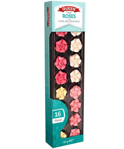 Queen Roses Icing Decorations 12's 16g
