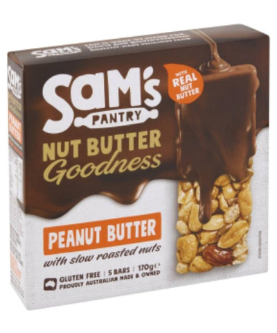 Sams Pantry Peanut Butter Nut Bar 170g 5's