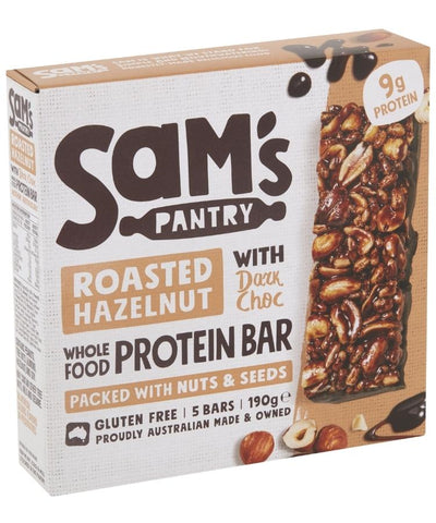 Sams Pantry Roasted Hazelnut Protein Bar 190g 5's