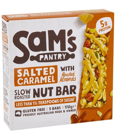 Sams Pantry Salted Caramel Nut Bar 170g 5's