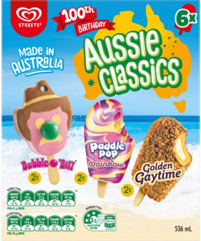 Streets Ice Cream Aussie Classics 536ml 6's