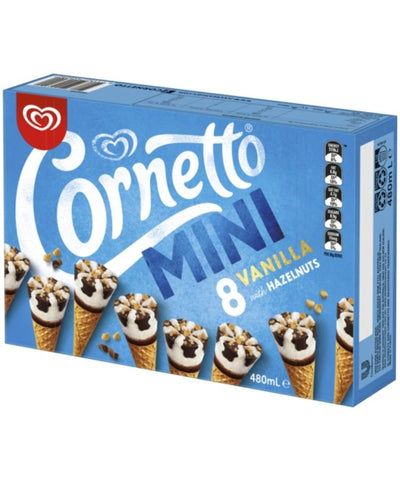 Streets Ice Cream Cornetto Mini Vanilla 480ml 8's