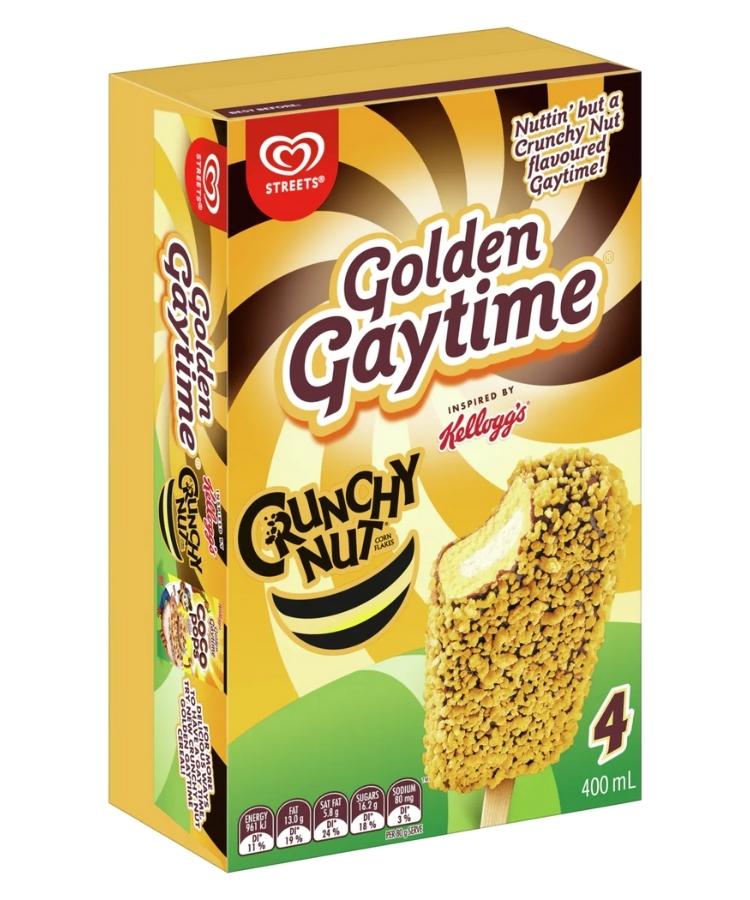 Streets Ice Cream Golden Gaytime Crunchy Nut 400ml 4's