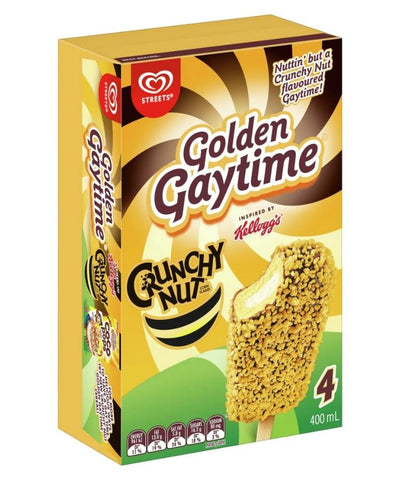Streets Ice Cream Golden Gaytime Crunchy Nut 400ml 4's