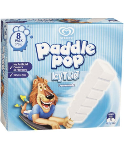 Streets Ice Cream Paddle Pop Icy Twist Lemonade 576ml 8's