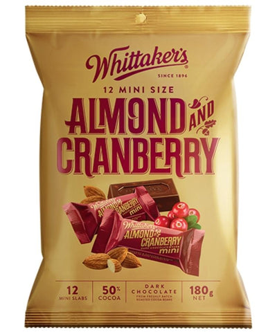 Whittakers Mini Almond & Cranberry 180g
