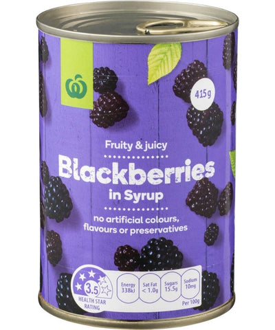 Woolworths Blackberries In Syrup 415g