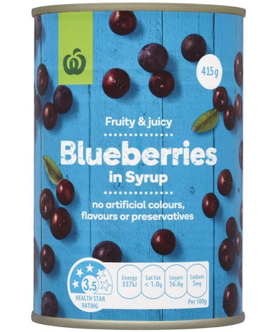 Woolworths Blueberries In Syrup 415g