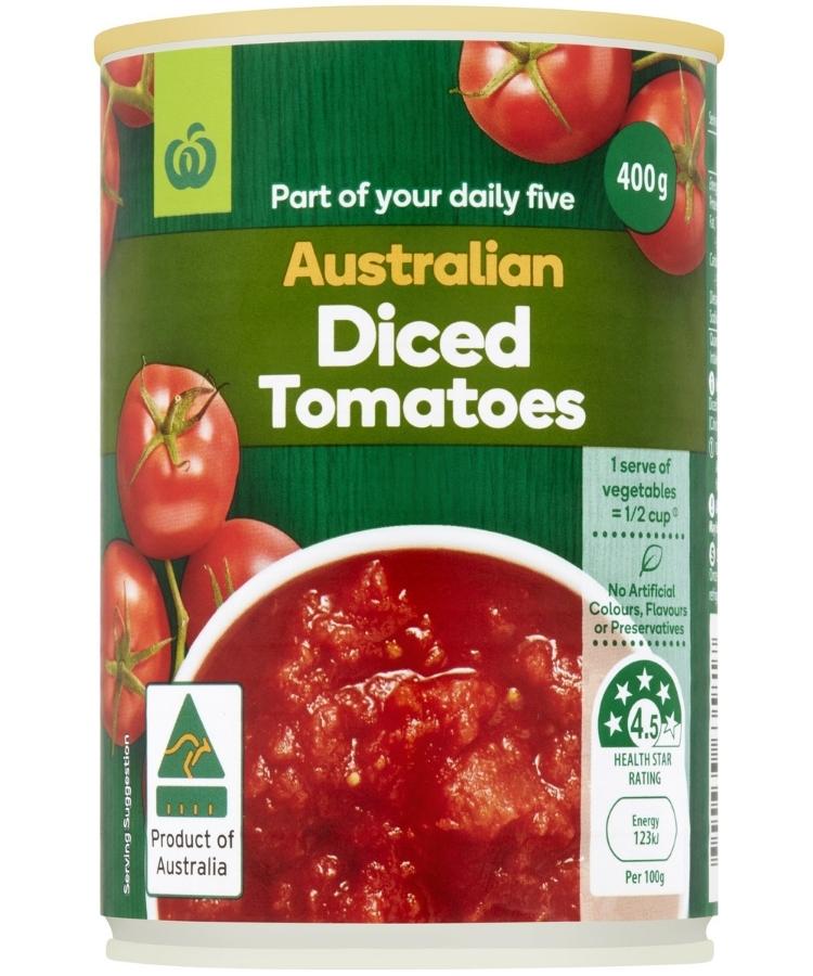 Woolworths Diced Italian Tomatoes 400g