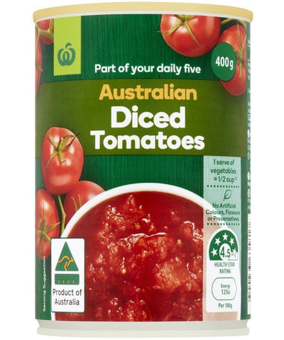 Woolworths Diced Italian Tomatoes 400g