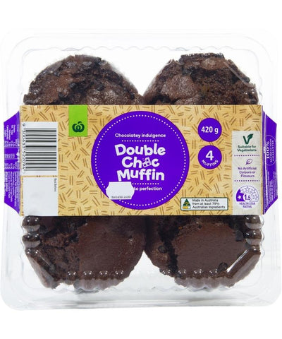 Woolworths Double Choc Muffin 420g