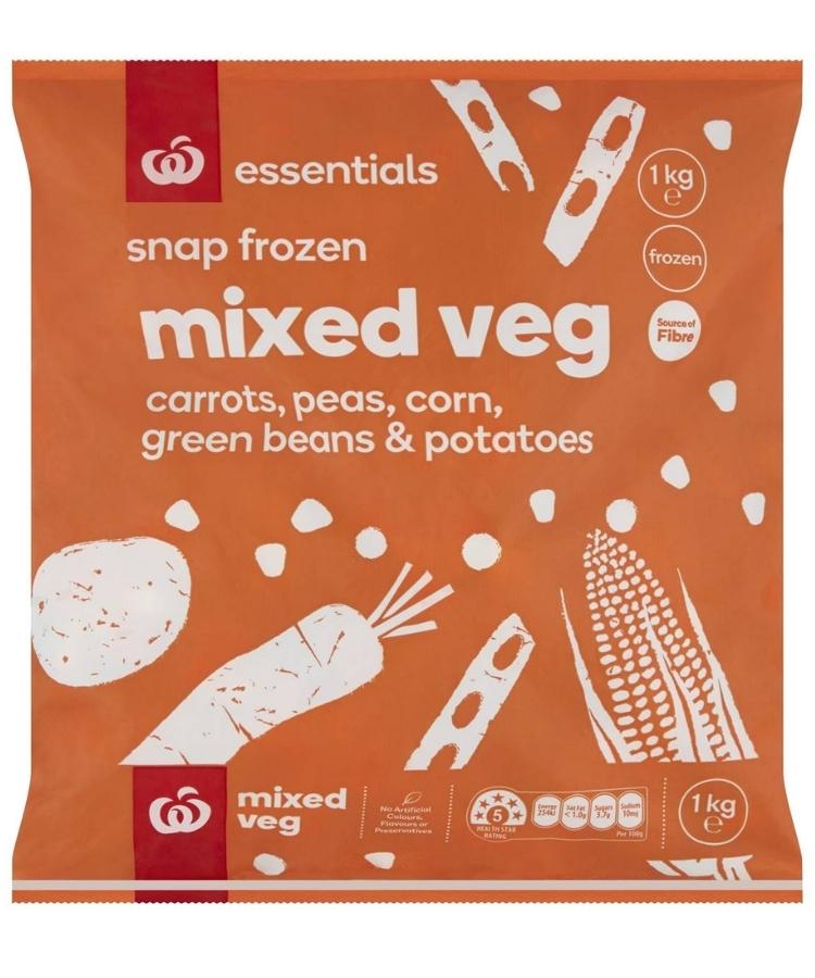 Woolworths Essentials Mixed Vegetable 1Kg