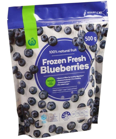 Woolworths Frozen Fresh Blueberries 500g