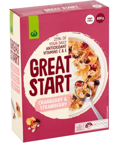 Woolworths Great Start Cranberry & Strawberry Cereals 400g