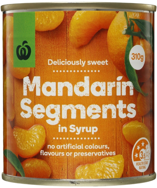 Woolworths Mandarin Segments In Syrup 310g