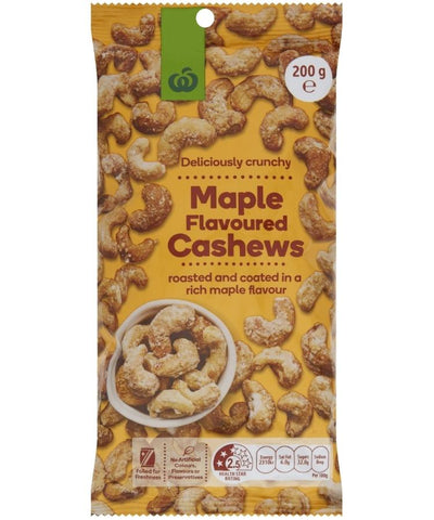 Woolworths Maple Flavoured Cashews 200g