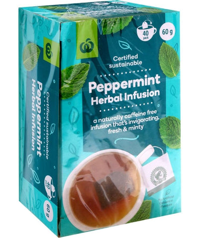 Woolworths Peppermint Herbal Infusion Tea 60g 40's