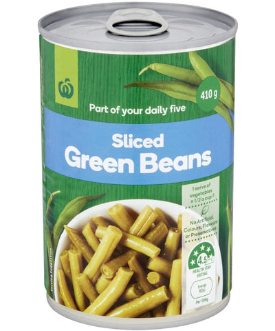 Woolworths Sliced Green Beans 410g